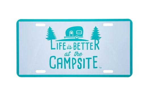 Camco 53251 Life is Better at the Campsite Teal Novelty License Plate
