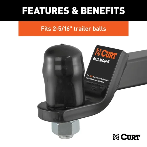 CURT 21811 Trailer Ball Cover for 2-5/16" Ball; Black Rubber