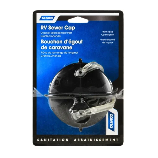Camco 39463 RV Sewer Cap w/ Hose Connection