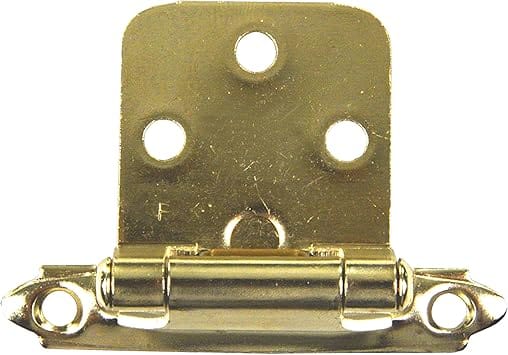 thumbnail interactive-video image 1 of 1 Pair Brass Plated Self-Closing Face Mount Flush Hinge – Decorative Steel 1 of 4