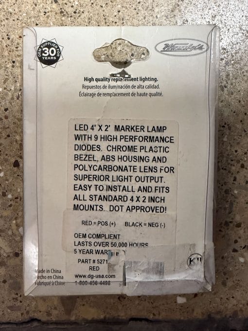 Kaper II 52712 Marker Light; LED 4 x 2; Red
